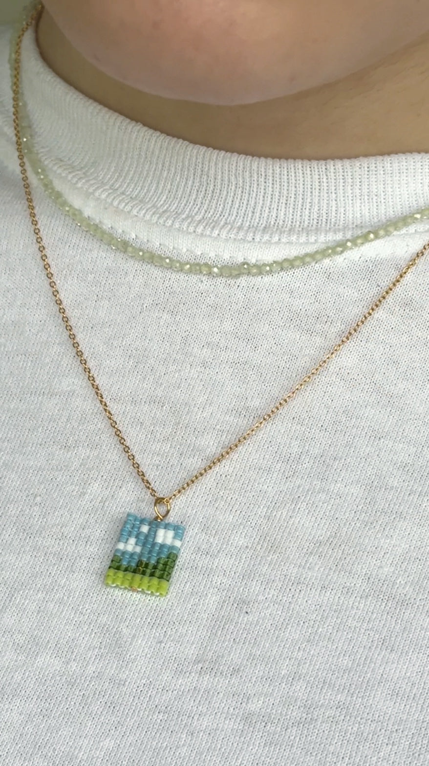 x Landscape Necklace - Bright Blues & Greens