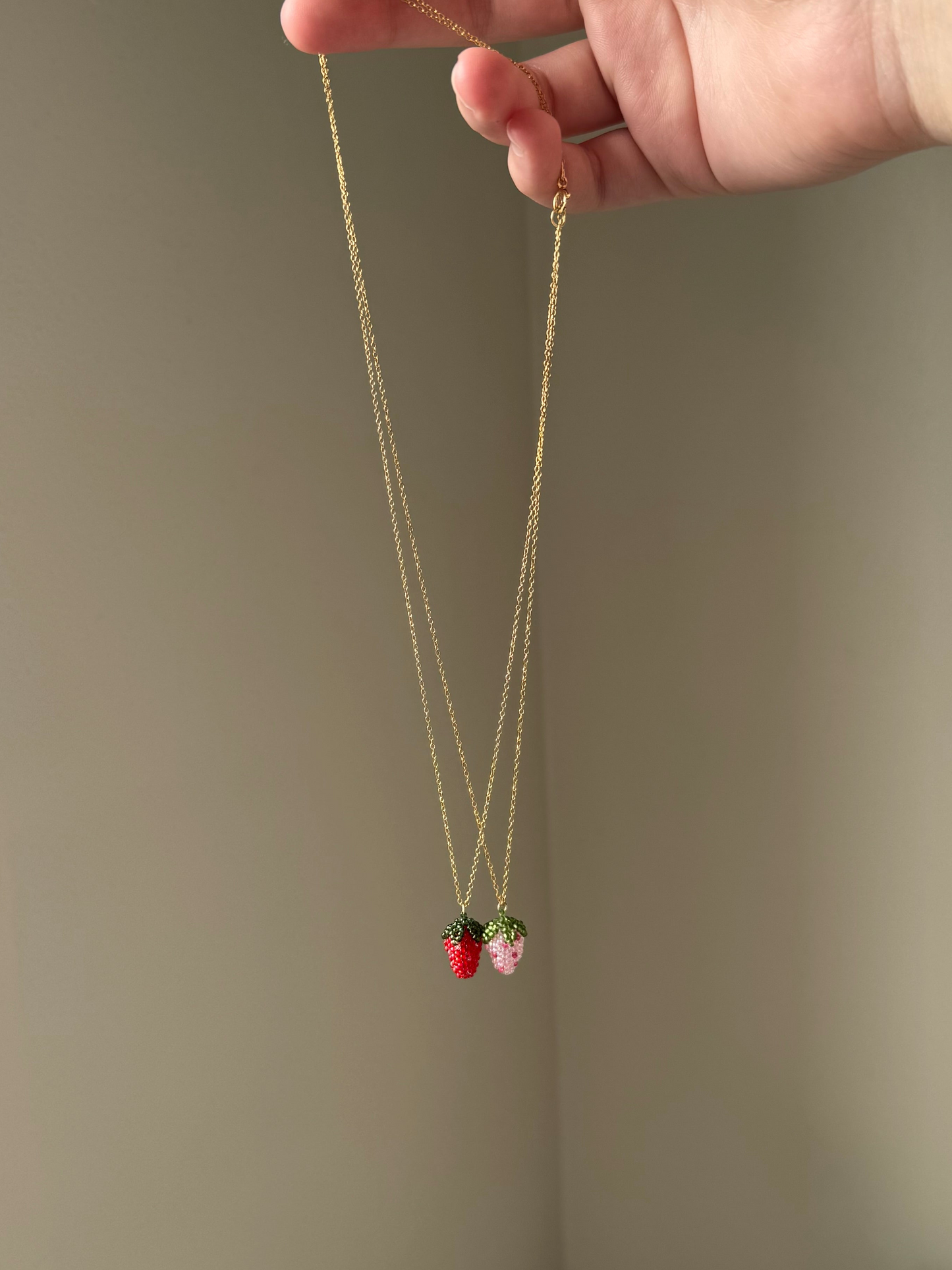 Small Strawberry Necklace - Sterling silver or 14k gold-filled