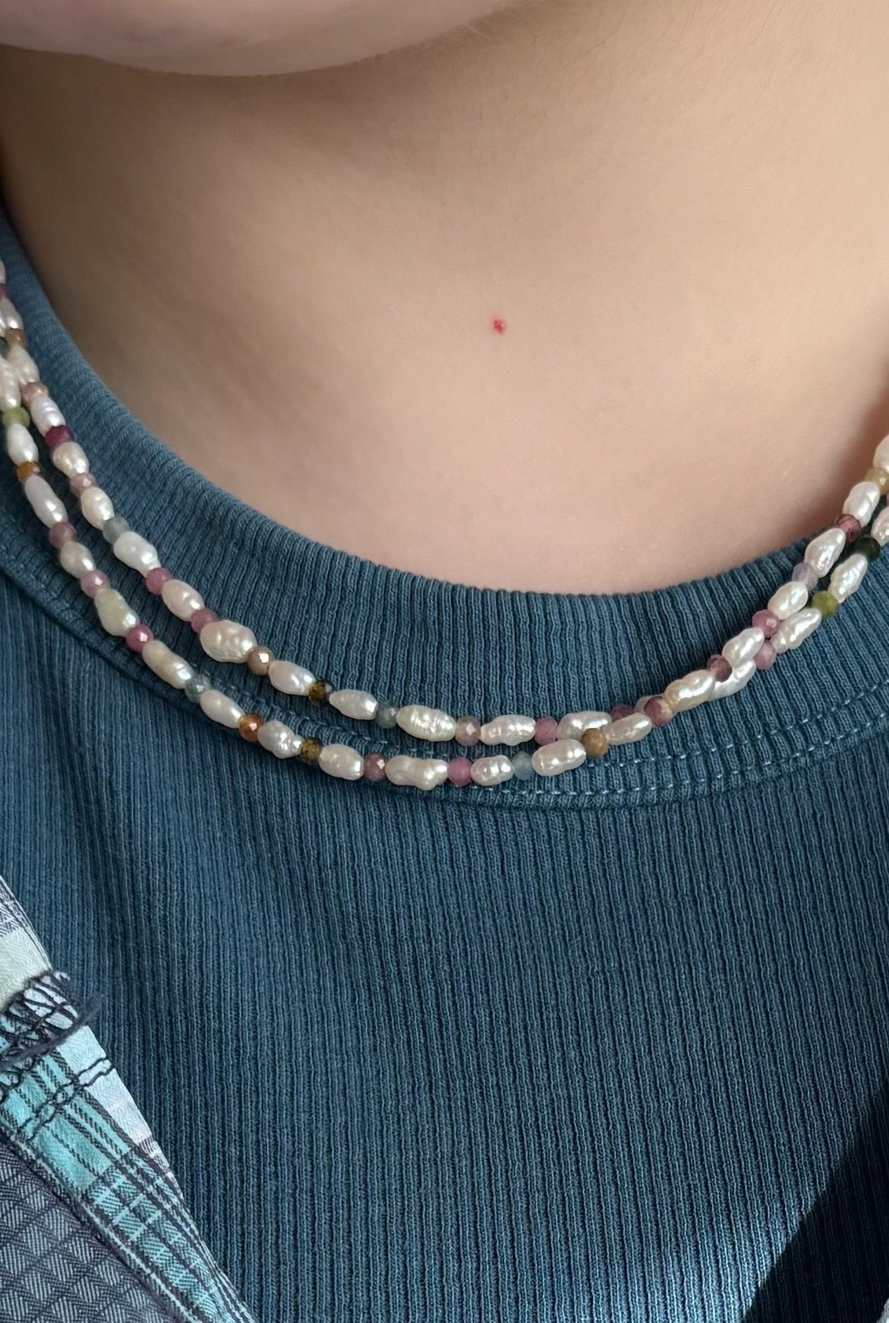 Tourmaline and Freshwater Pearl Necklace