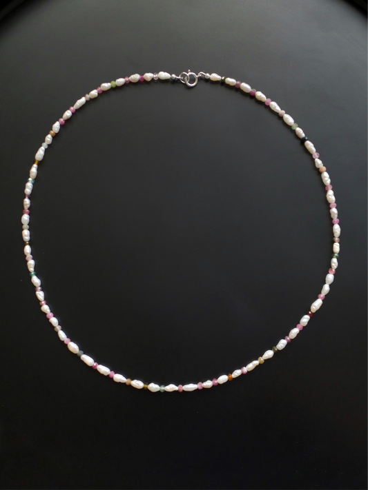 Tourmaline and Freshwater Pearl Necklace