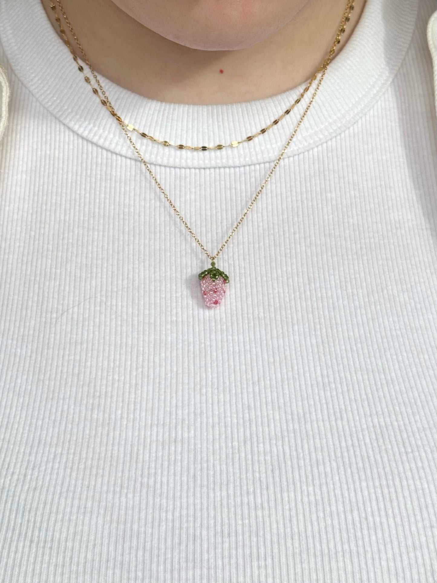 Small Strawberry Necklace - Sterling silver or 14k gold-filled
