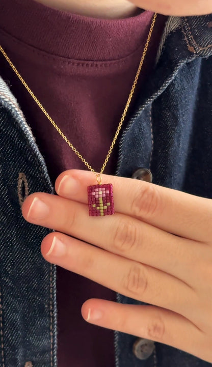 Flower Charm Necklace — 14k gold-filled or sterling silver