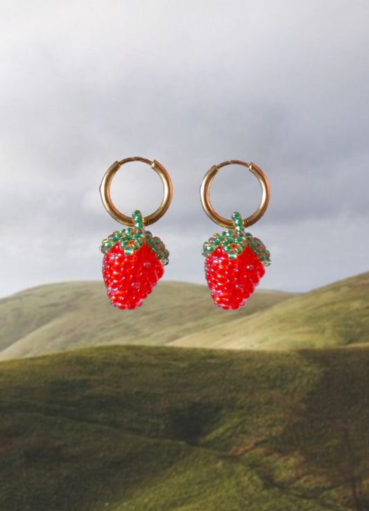 Light Red Strawberry Earrings