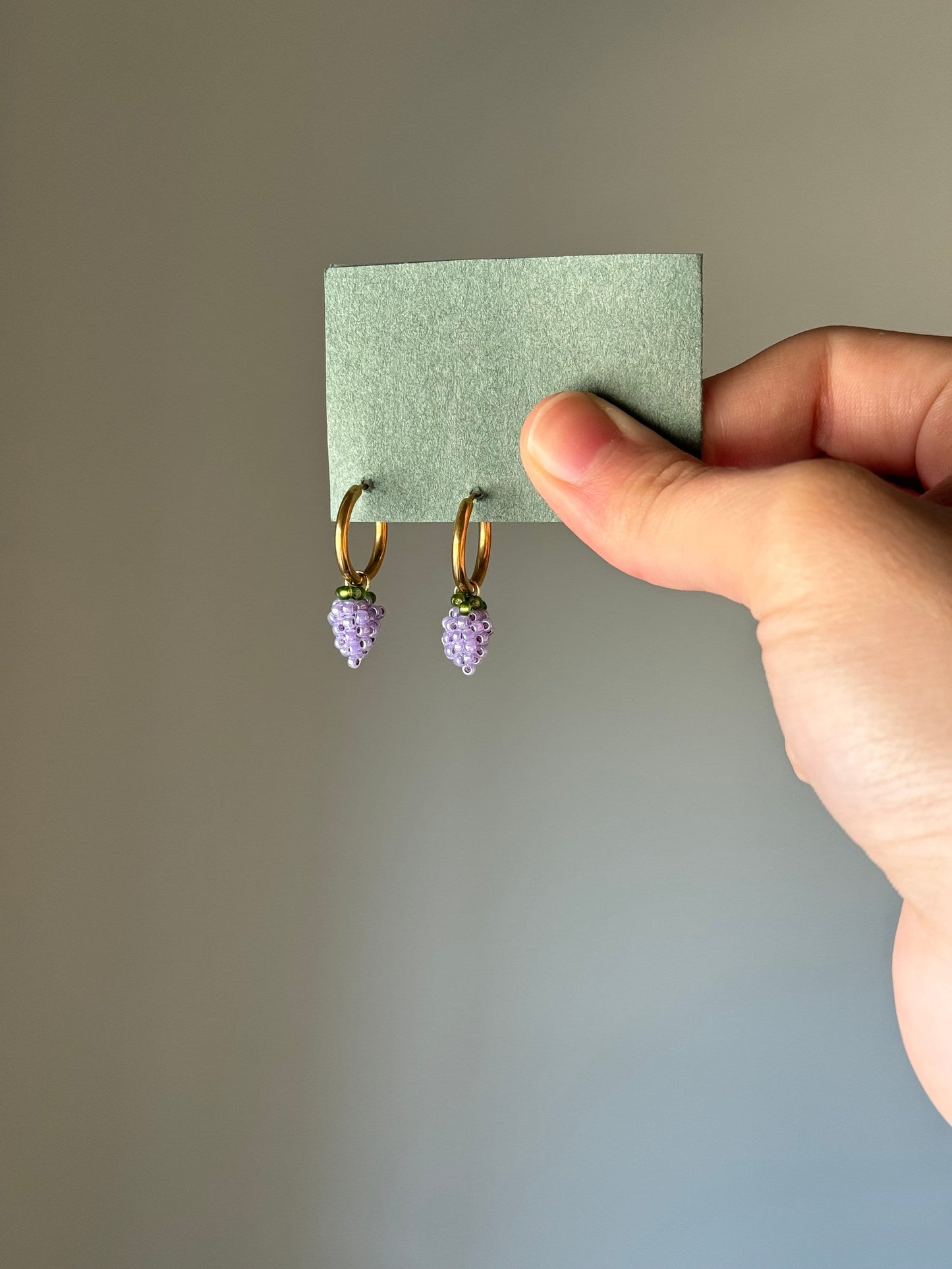 Mini Grape Charm Earrings