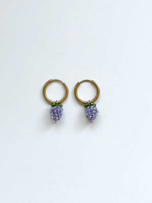 Mini Grape Charm Earrings